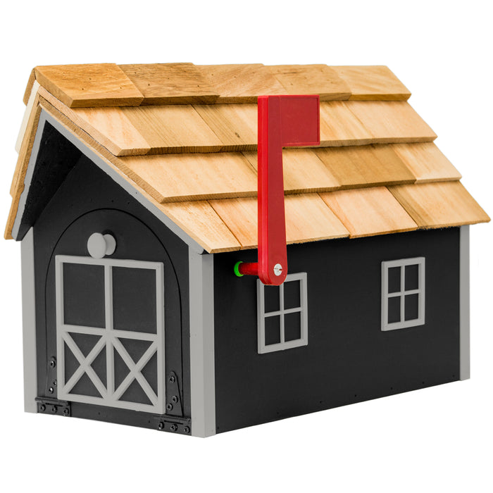 Amish Custom Painted Mailbox with Cedar Shingle Roof