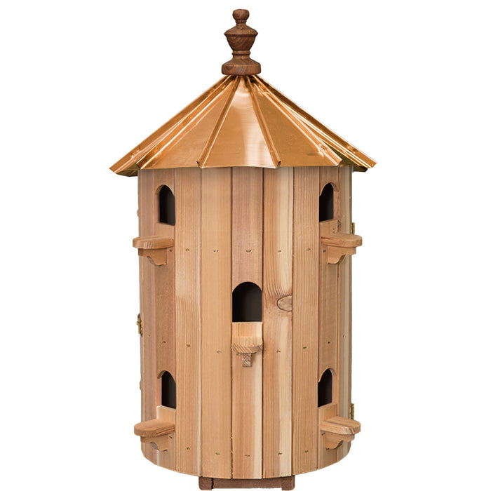 Amish 10-Hole Staybrite Copper Low Roof Cedar Condo Birdhouse