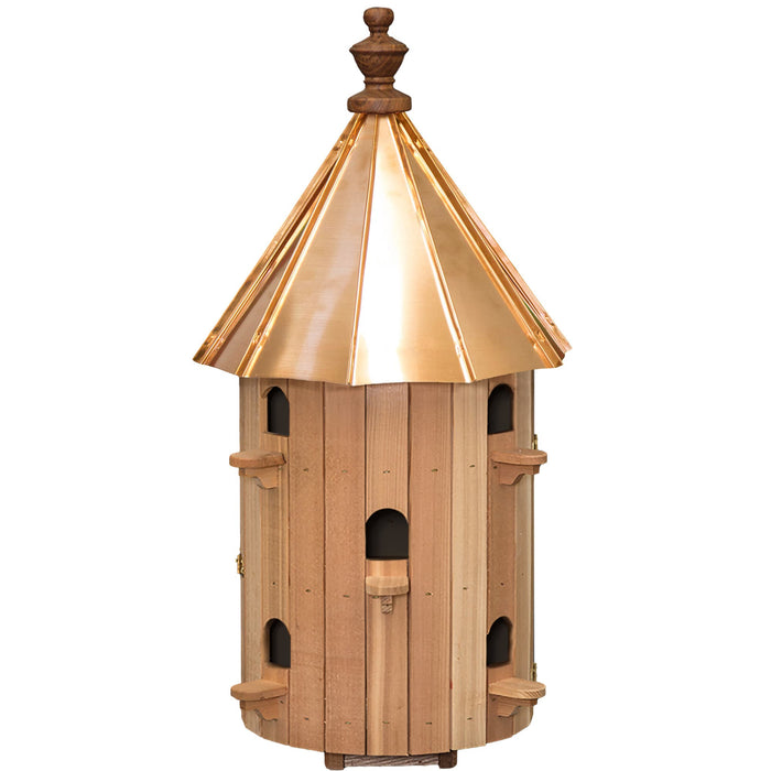 Amish 10-Hole Staybrite Copper Tall Roof Cedar Condo Birdhouse