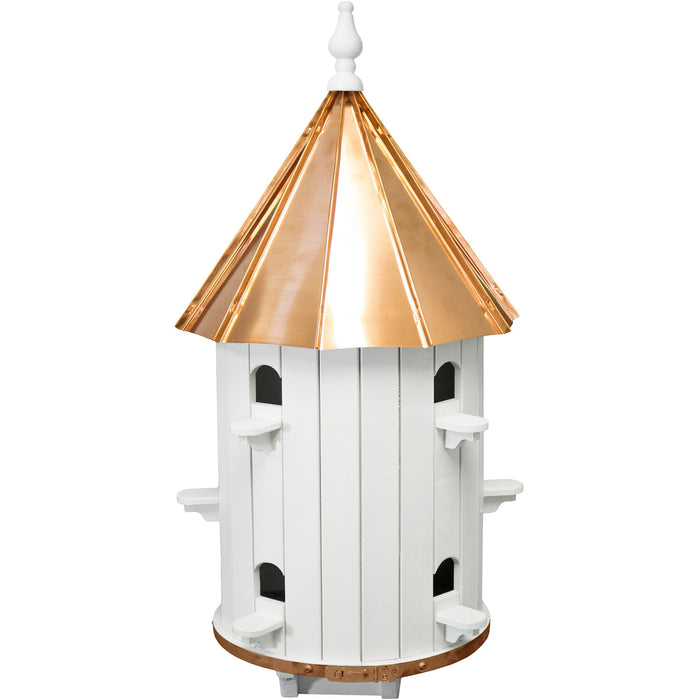 Amish 10-Hole Staybrite Copper Tall Roof Wooden Condo Birdhouse
