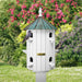 Birds Perching on the Amish 10-Hole Copper Roof Wooden Condo Birdhouse