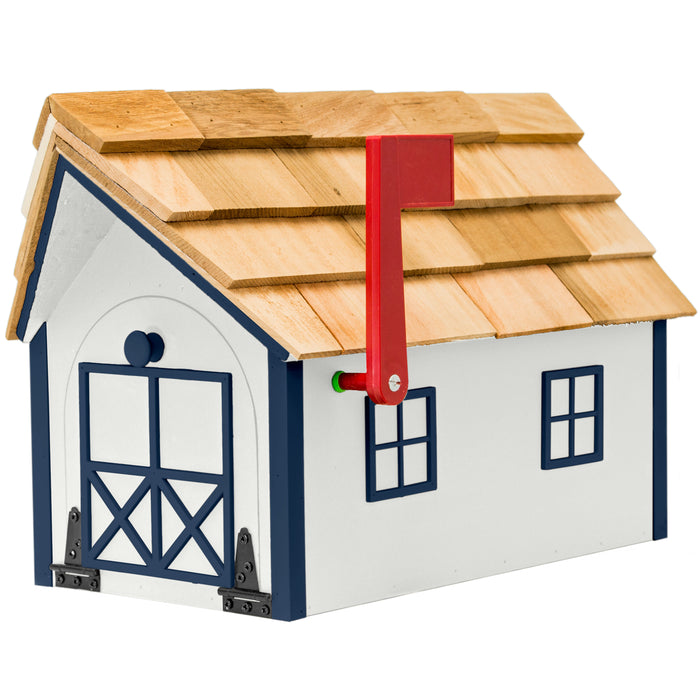Amish Custom Painted Mailbox with Cedar Shingle Roof