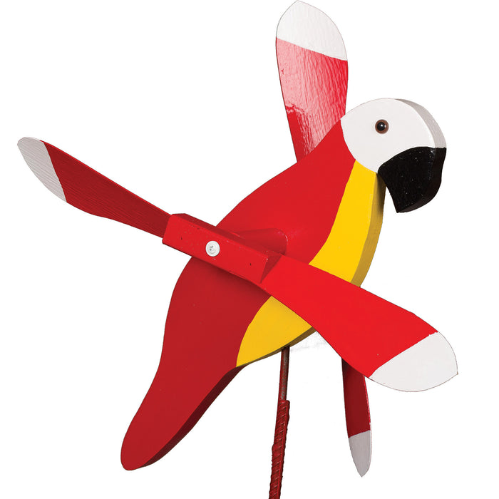 Red Parrot Whirlybird Wind Spinner