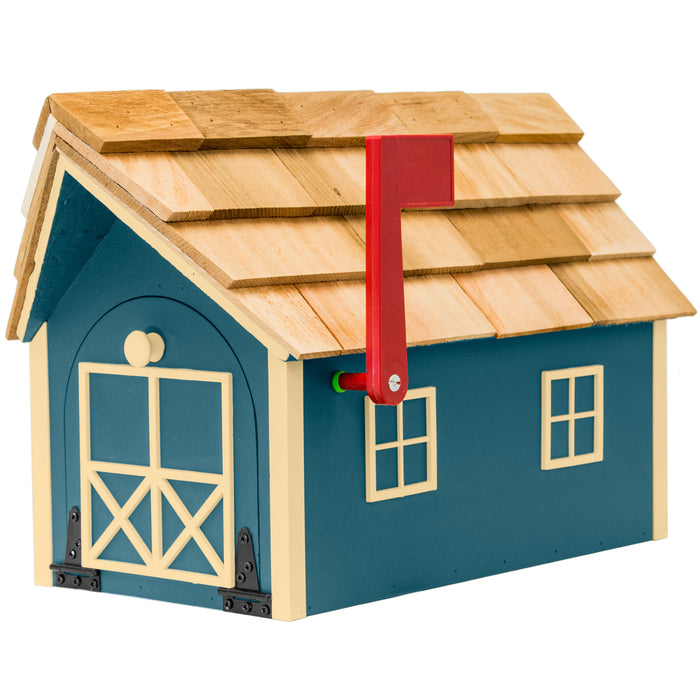Amish Custom Painted Mailbox with Cedar Shingle Roof