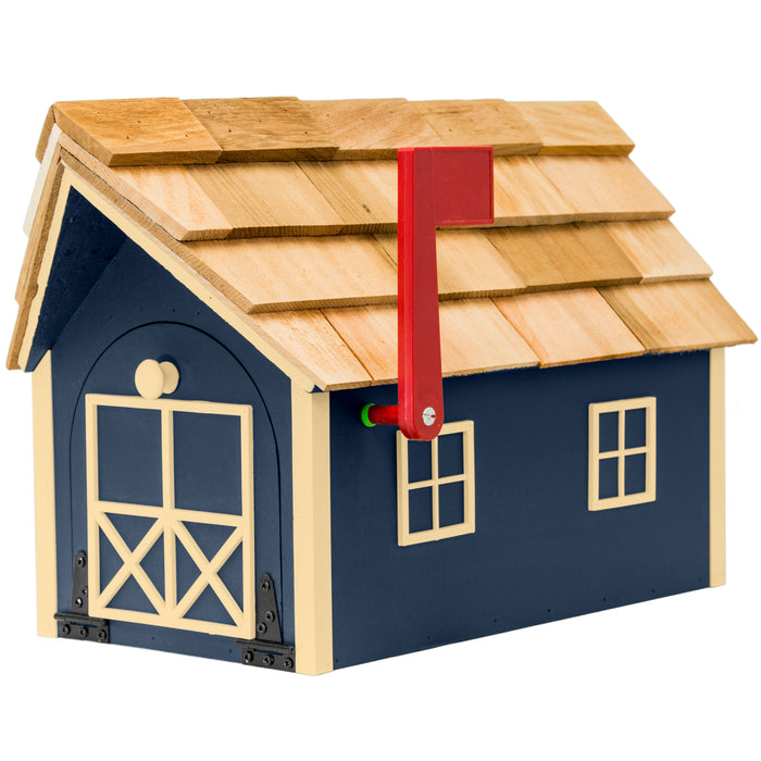 Amish Custom Painted Mailbox with Cedar Shingle Roof