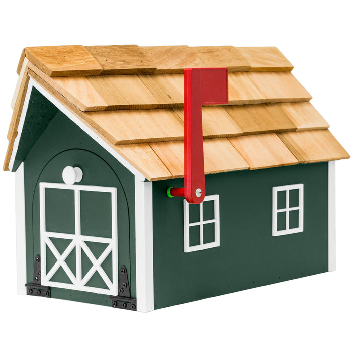 Amish Custom Painted Mailbox with Cedar Shingle Roof