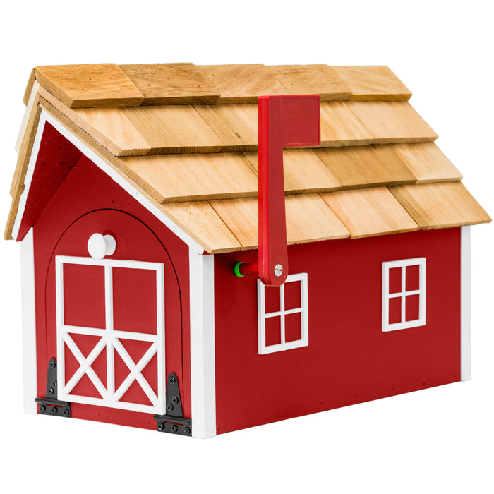 Amish Custom Painted Mailbox with Cedar Shingle Roof