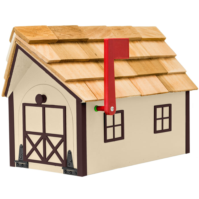 Amish Custom Painted Mailbox with Cedar Shingle Roof