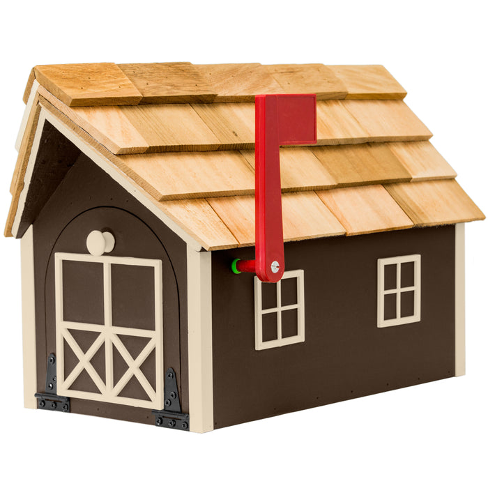 Amish Custom Painted Mailbox with Cedar Shingle Roof