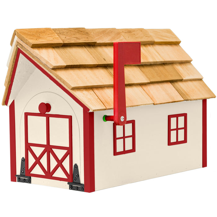 Amish Custom Painted Mailbox with Cedar Shingle Roof
