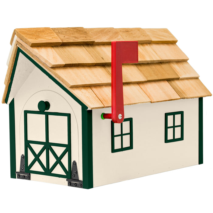 Amish Custom Painted Mailbox with Cedar Shingle Roof