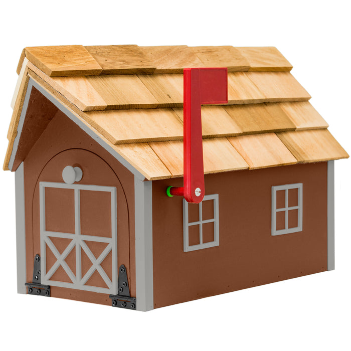 Amish Custom Painted Mailbox with Cedar Shingle Roof