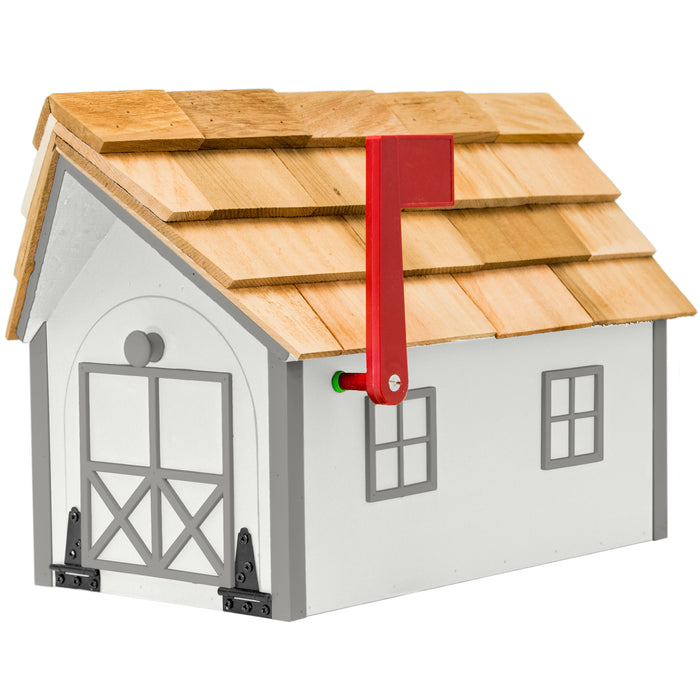 Amish Custom Painted Mailbox with Cedar Shingle Roof