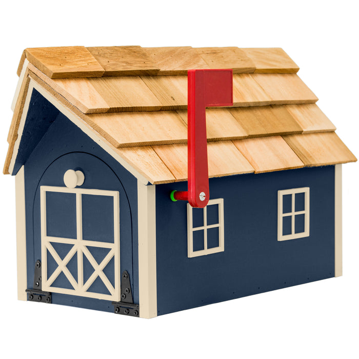 Amish Custom Painted Mailbox with Cedar Shingle Roof