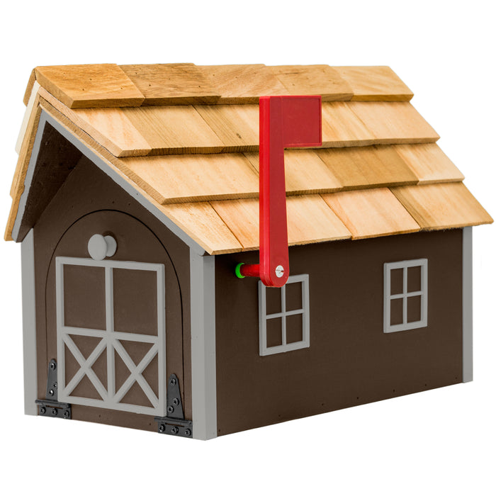 Amish Custom Painted Mailbox with Cedar Shingle Roof