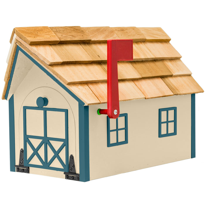 Amish Custom Painted Mailbox with Cedar Shingle Roof