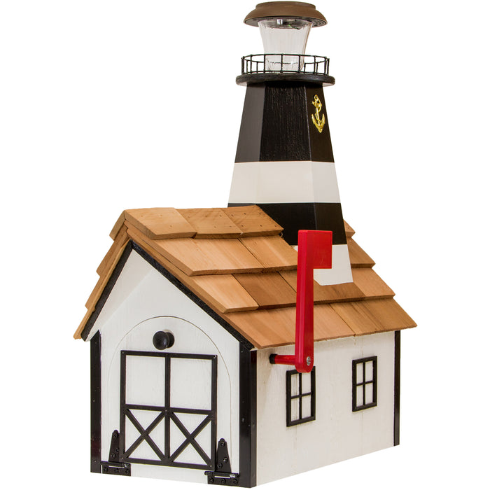 Fire Island Solar Lighthouse Amish Mailbox