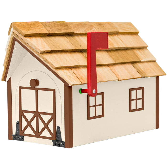 Amish Custom Painted Mailbox with Cedar Shingle Roof