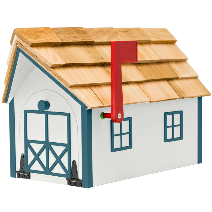 Amish Custom Painted Mailbox with Cedar Shingle Roof