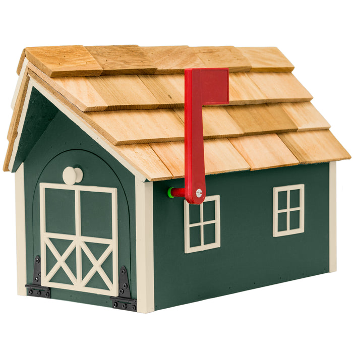 Amish Custom Painted Mailbox with Cedar Shingle Roof