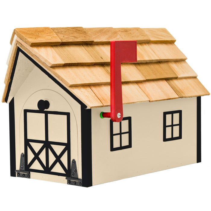 Amish Custom Painted Mailbox with Cedar Shingle Roof