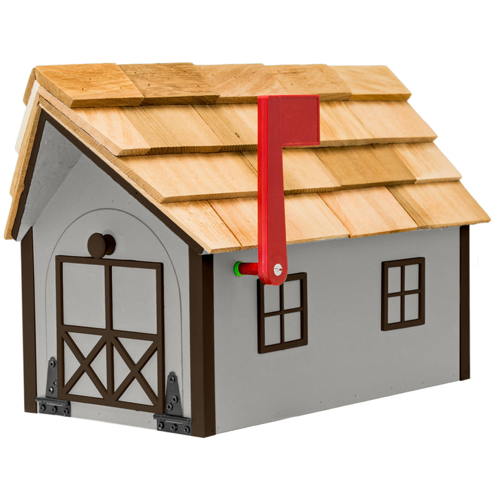 Amish Custom Painted Mailbox with Cedar Shingle Roof