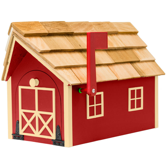 Amish Custom Painted Mailbox with Cedar Shingle Roof