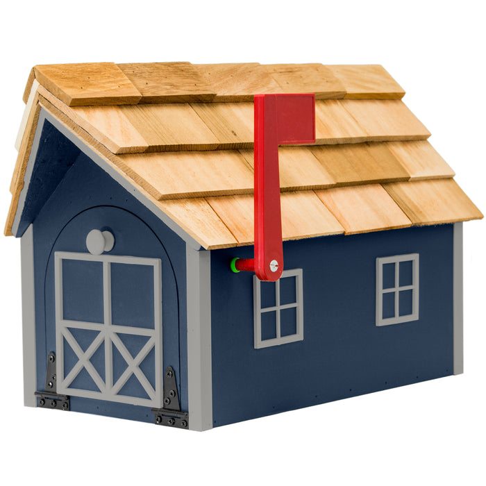 Amish Custom Painted Mailbox with Cedar Shingle Roof