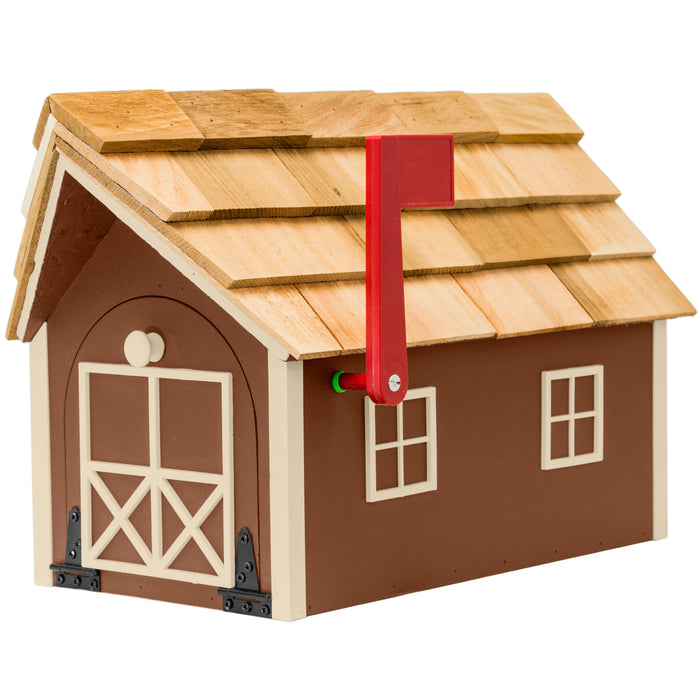Amish Custom Painted Mailbox with Cedar Shingle Roof