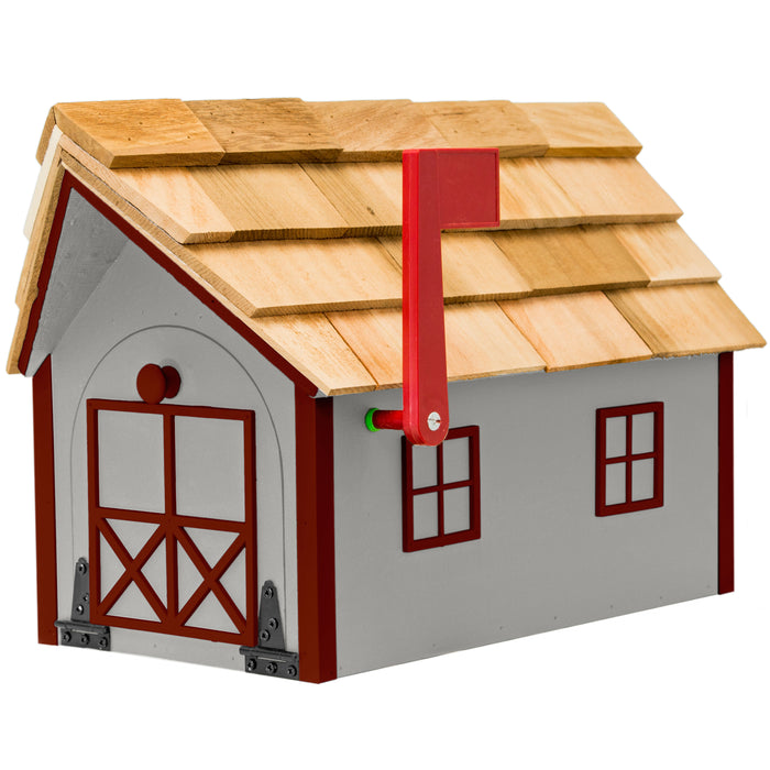 Amish Custom Painted Mailbox with Cedar Shingle Roof