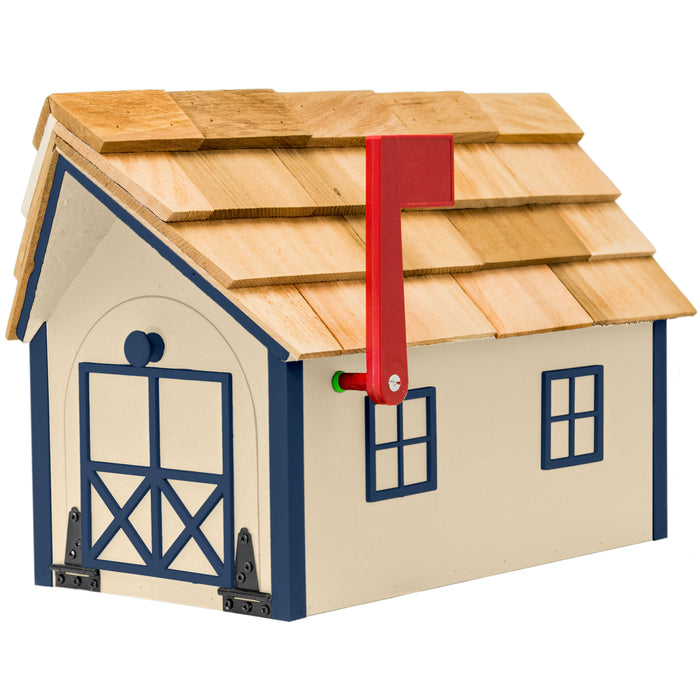 Amish Custom Painted Mailbox with Cedar Shingle Roof