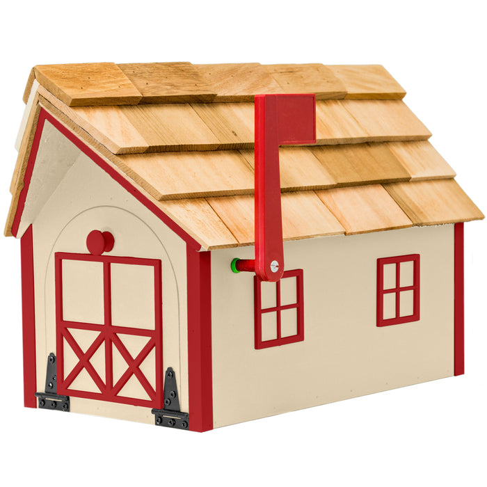 Amish Custom Painted Mailbox with Cedar Shingle Roof