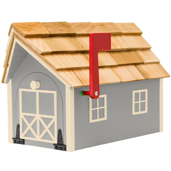 Amish Custom Painted Mailbox with Cedar Shingle Roof