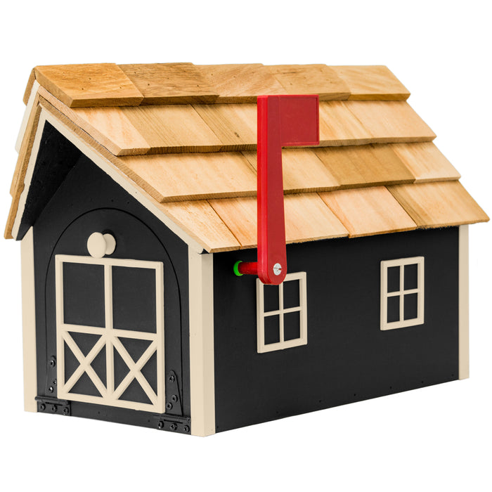 Amish Custom Painted Mailbox with Cedar Shingle Roof