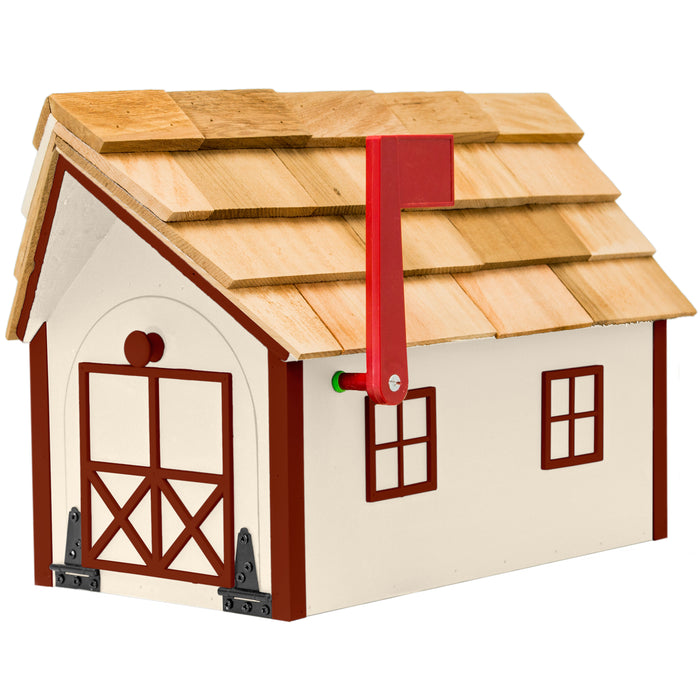 Amish Custom Painted Mailbox with Cedar Shingle Roof