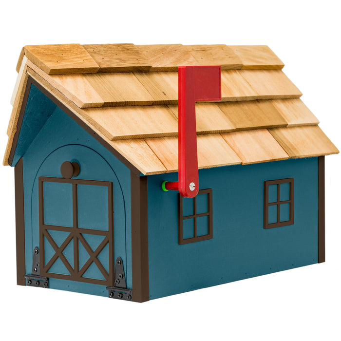 Amish Custom Painted Mailbox with Cedar Shingle Roof