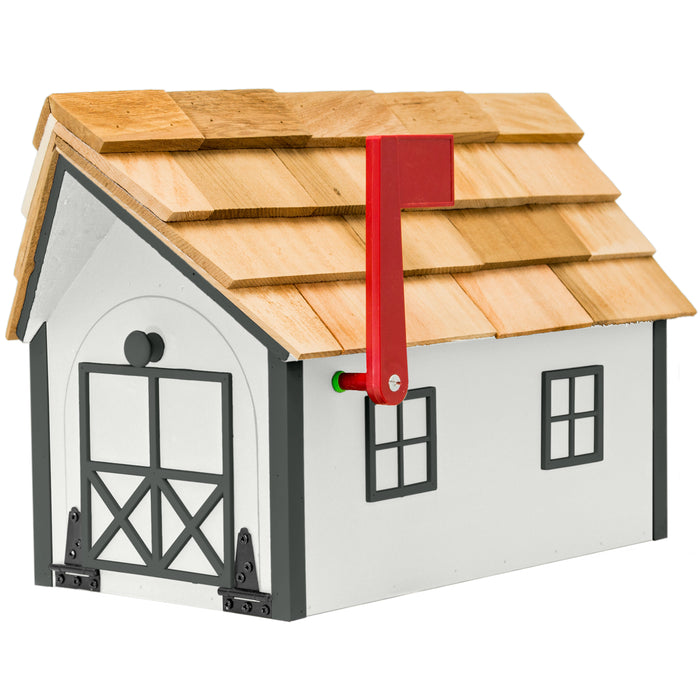Amish Custom Painted Mailbox with Cedar Shingle Roof