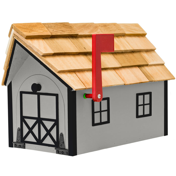Amish Custom Painted Mailbox with Cedar Shingle Roof