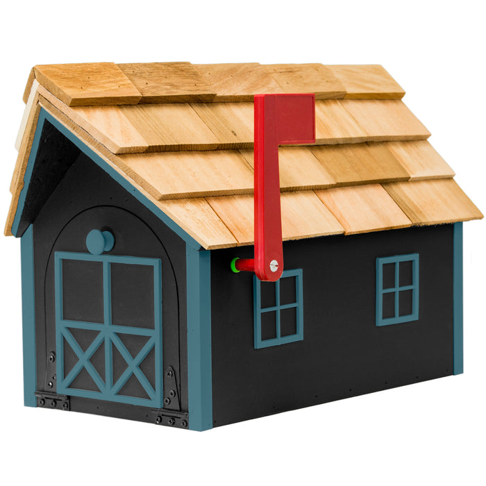 Amish Custom Painted Mailbox with Cedar Shingle Roof