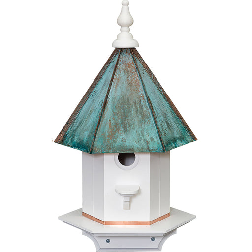 Amish Copper Roof Poly Vinyl Birdhouse with Patina