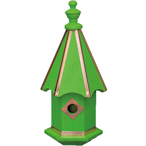 Amish Vibrance Copper Trimmed Bluebird House - Green