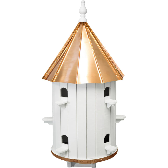 Amish 10-Hole Staybrite Copper Tall Roof Wooden Condo Birdhouse