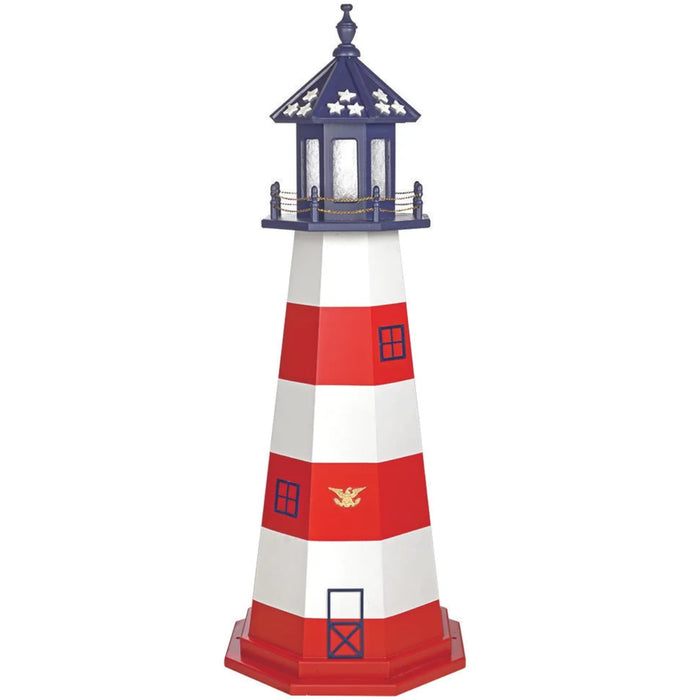 Assateague Style Patriotic Wooden Lighthouse
