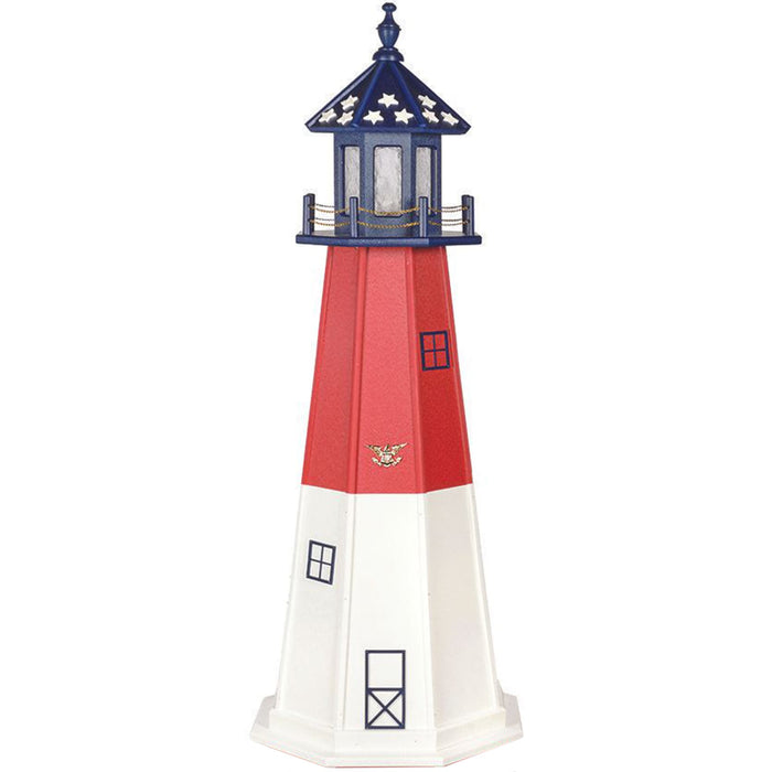 Barnegat Style Patriotic Wooden Lighthouse