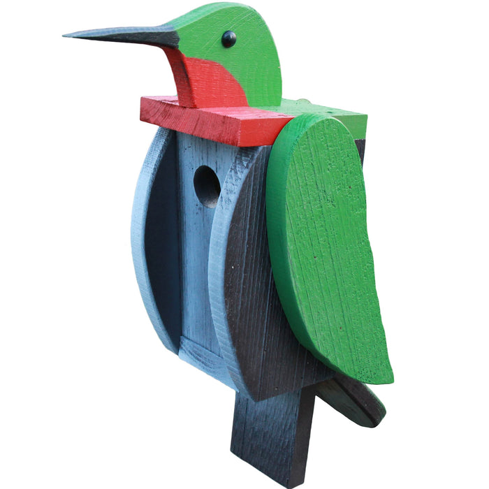 Woodpecker Family Amish Handcrafted Bird House