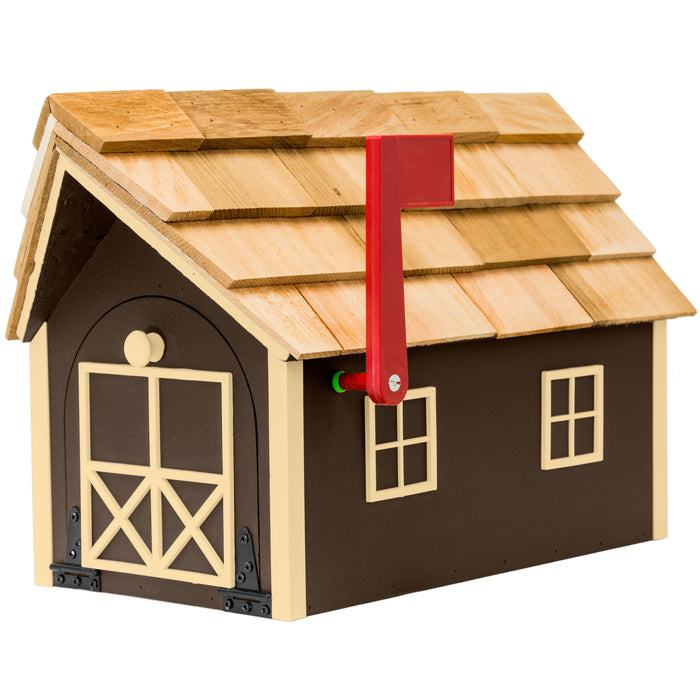 Amish Custom Painted Mailbox with Cedar Shingle Roof