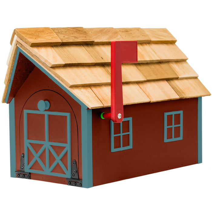 Amish Custom Painted Mailbox with Cedar Shingle Roof