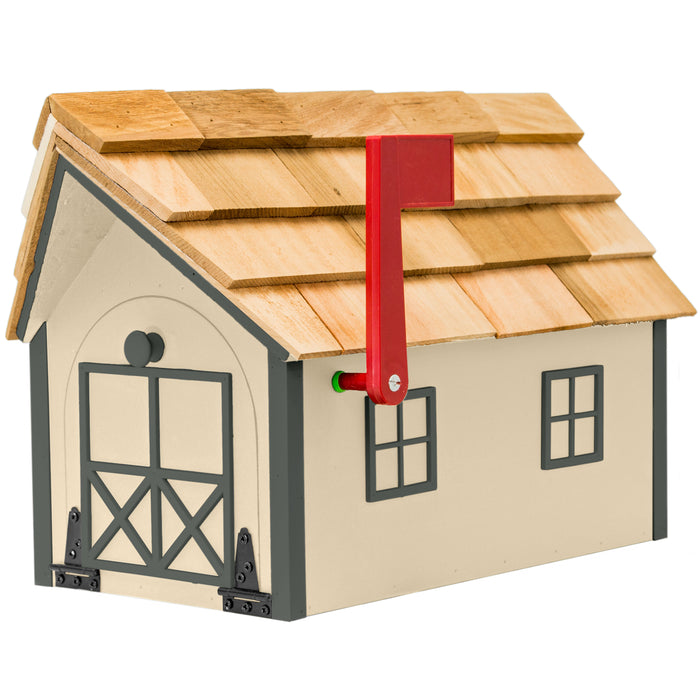 Amish Custom Painted Mailbox with Cedar Shingle Roof