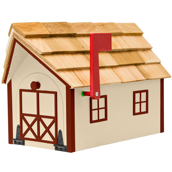Amish Custom Painted Mailbox with Cedar Shingle Roof