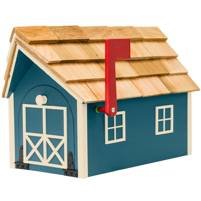 Amish Custom Painted Mailbox with Cedar Shingle Roof